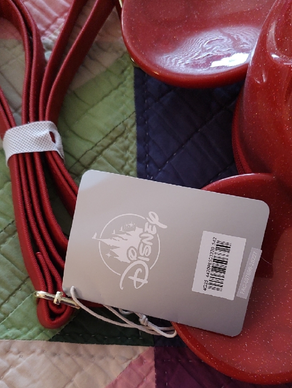 FIRST OFFER! Loungefly Red Glitter Mickey Mouse Crossbody Bag - Picture 2 of 7